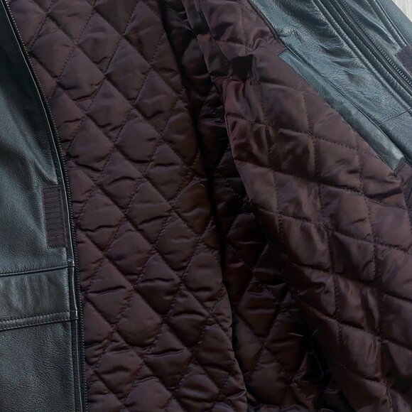 Dark Brown Genuine Leather Bomber Jacket/coat, Men's Medium, John Ashford - Picture 4 of 4